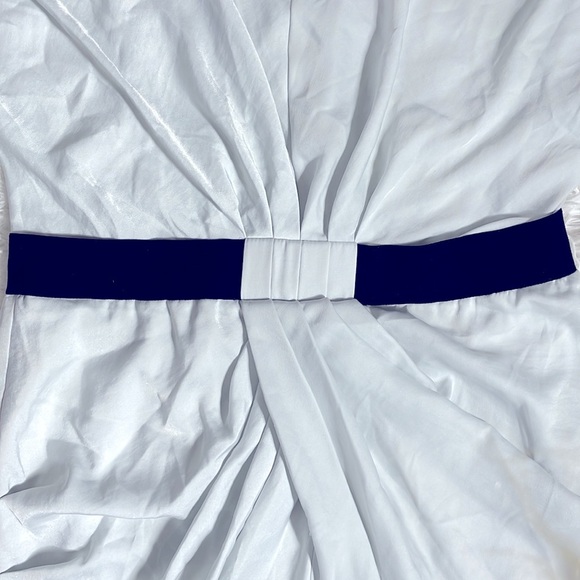 BCBG Max Azria Iselin Light Grey Draped Satin Style Wrap Front Dress - Picture 4 of 8